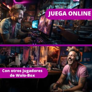 Dos personas jugando online con la wolobox